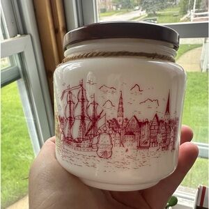 Antique vintage Milk Glass Jar with lid